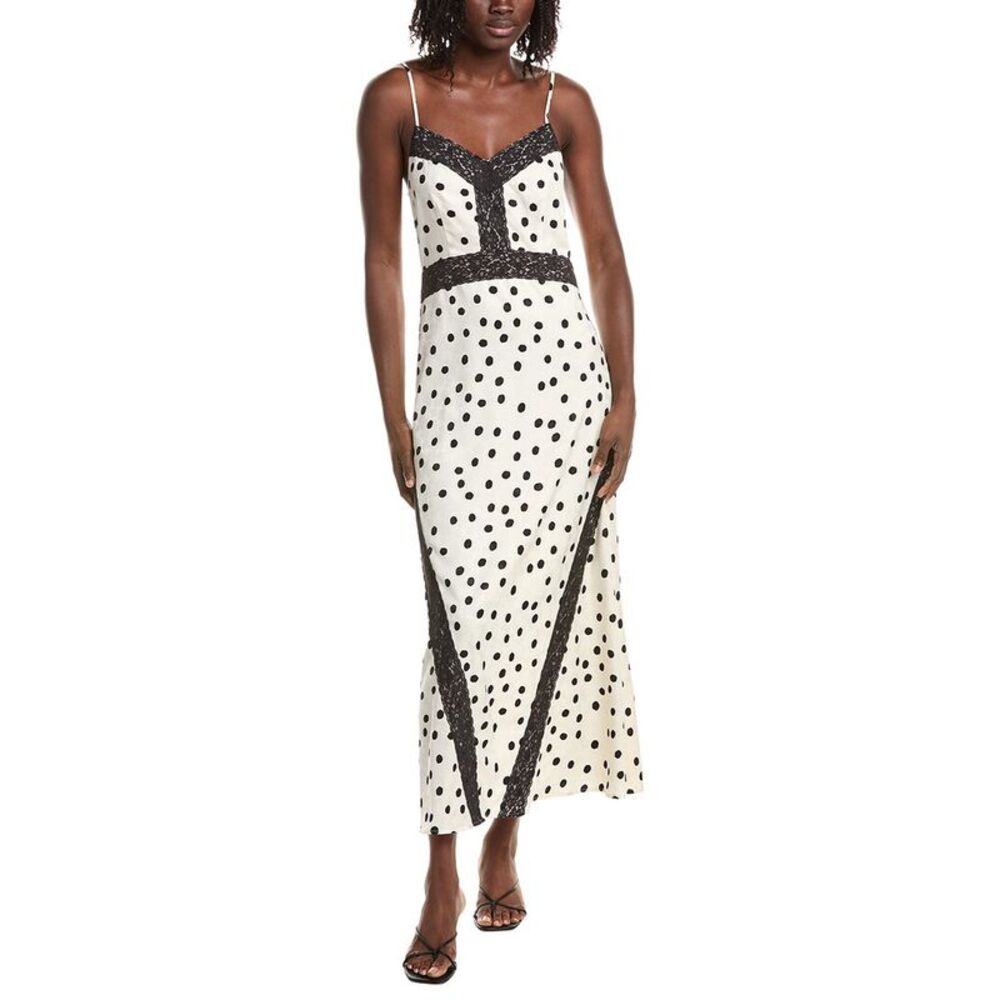 Reveriee Womens Printed Midi Dress, White
